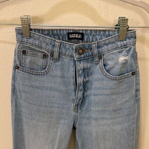 Katie J NYC Light Wash Girls' Distressed Jeans
